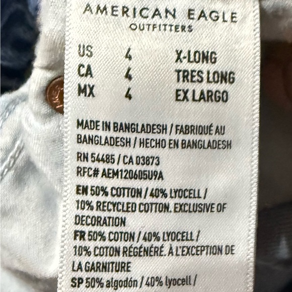 American Eagle Super High Rise Baggy Wide Leg Jeans-Size 4-XLong - Picture 6 of 7